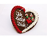  Valentine's Day, Gingerbread Heart, Love Message