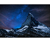   Sternenhimmel, Matterhorn