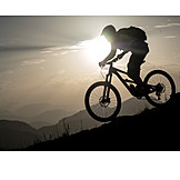   Extremsport, Silhouette, Mountainbikefahrer