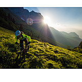   Extreme Sports, Up, Mountain Biker