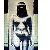   Woman, Naked, Graffiti