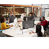   Team, Colleagues, Computer Workstation