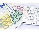   Euro notes, Computer keyboard