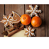   Weihnachten, Mandarine, Lebkuchen