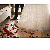   Wedding, Rose Petals, Wedding Couple