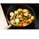   Vegetable, Frying pan, Searing