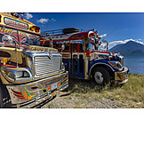   Truck, Guatemala, Lago De Atitlán
