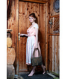   Young woman, Bavarian, Traditional clothing, Dirndl