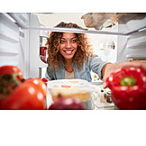   Healthy Diet, Groceries, Open, Refrigerator