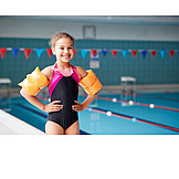   Girl, Swimming Pool, Water Wings