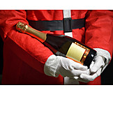   Champagne, Santa Clause, Christmas Present