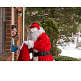   Santa Clause, Christmas Eve, Front Door