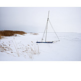   Winter, Segelboot, Eingeschneit, Winterruhe