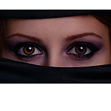   Augen, Verschleiert, Niqab