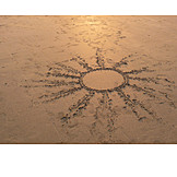   Sun, Sand Drawing