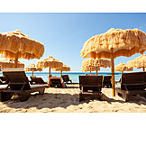   Beach, Parasol, Lounge Chair