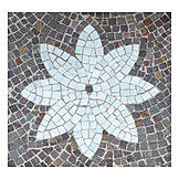   Flower, Cobblestones, Mosaic