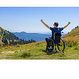   Mountains, View, Ecstatic, Wheelchair