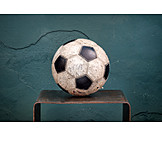   Soccer, Leather Ball, Worn