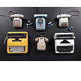   Telephone, Retro, Typewriter