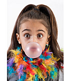   Girl, Surprised, Childhood, Chewing Gum
