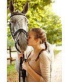   Horse, Affection, Kiss, Horsewoman, Horse Love