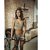   Woman, Sexy, Racing Bicycle, Outfit