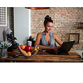   Young Woman, Home, Laptop, Home Office