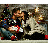   Couple, Christmas, Kiss, Christmas Eve, Christmas Present