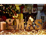   Christmas, Red Wine, Candlelight, Xmas