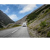  Mountains, Road, Camper