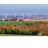   Autumn, Saxony, Fields, Wind Turbines