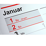   Kalender, Neujahr, Feiertag, Januar