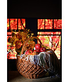   Still Life, Thanksgiving, Apples, Wicker Basket