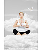   Yoga, Above The Clouds, Lotus Position, Meditate