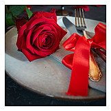  Rose, Romantisch, Tischgedeck