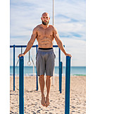   Strand, Sommer, Training, Nackter Oberkörper, Muskelkraft