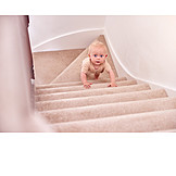   Toddler, Staircase, Climbing, Crawling, Stairs
