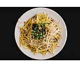   Asian Cuisine, Pasta, Soybean Sprouts