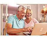   Laptop, Online, Older Couple