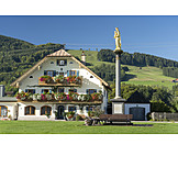   House, Bavaria, Village Square, Marie Pillar