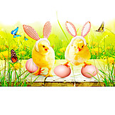   Easter, Easter Egg, Chicks