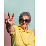   Cool, Victory Sign, Active Senior