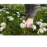   Toddler, Meadow, Barefoot, Childhood