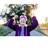   Jogging, Jubel, Aktive Seniorin