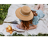   Summer, Reading, Picnic, Outing