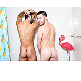   Couple, Nude, Shower, Homosexual