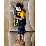   Kindheit, Musikinstrument, Musikalisch, Saxophon