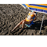   Beach, Summer, Deck chair, Sunbathing