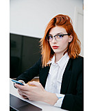   Business Woman, Office, Smart Phone